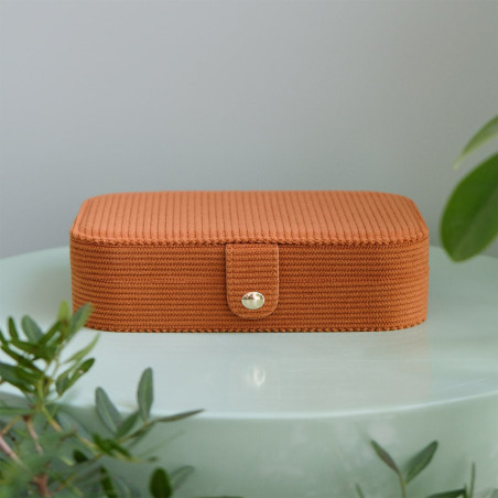 Scarlett Brigitte Camel Velvet Travel Jewelry Box