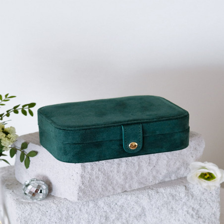 Scarlett Brigitte Maison Green Velvet Travel Jewelry Box