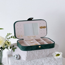 Scarlett Brigitte Maison Green Velvet Travel Jewelry Box
