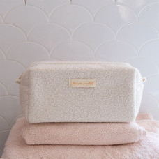 Maison Scarlett Charlotte L Size Teddy White Toiletry Bag