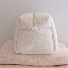 Maison Scarlett Charlotte L Size Teddy White Toiletry Bag