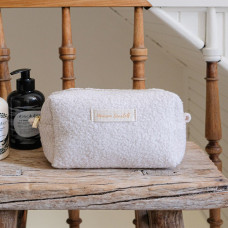 Maison Scarlett Charlotte S Size Teddy White Makeup Bag