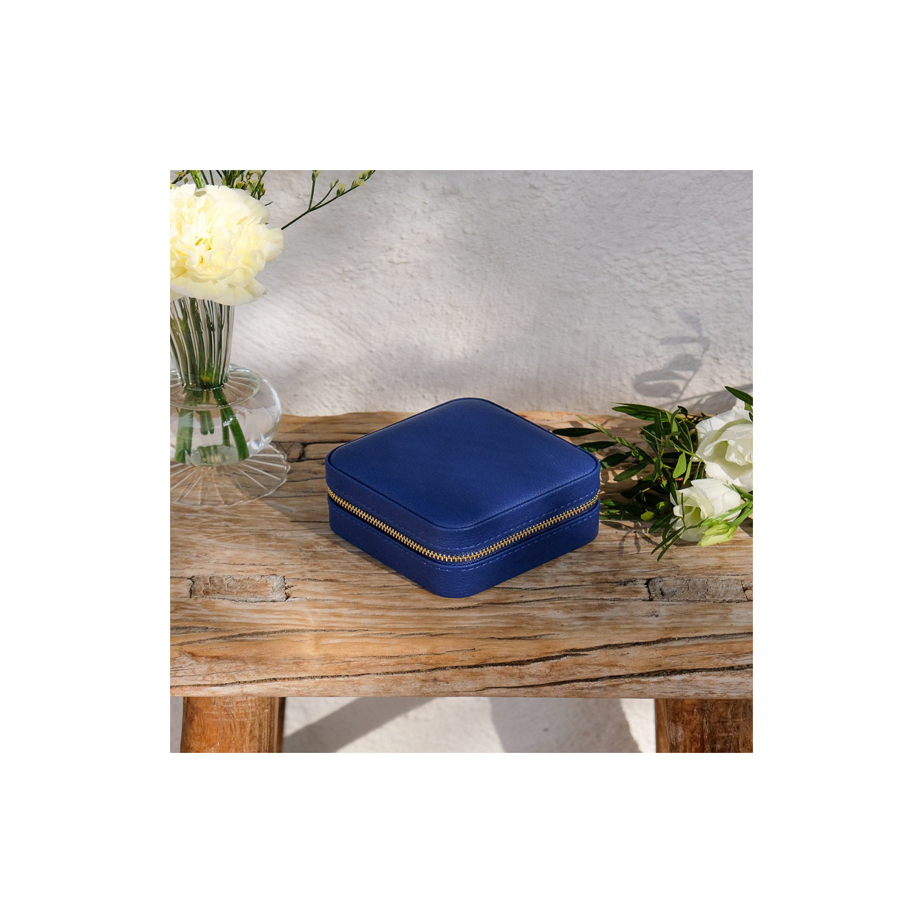 Maison Scarlett Travel Jewelry Box Corinne PU Navy Blue