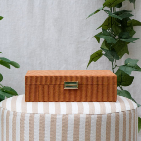 Maison Scarlett Camel Côtelé Velvet Louise Jewelry Box