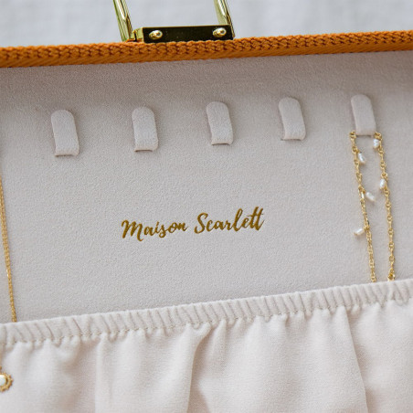 Maison Scarlett Camel Côtelé Velvet Louise Jewelry Box