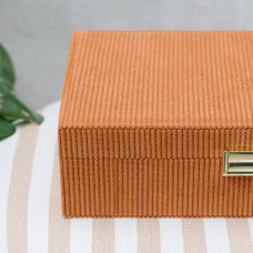 Maison Scarlett Camel Côtelé Velvet Louise Jewelry Box
