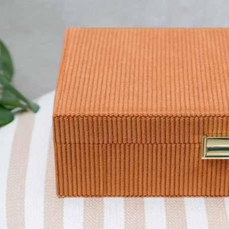 Maison Scarlett Camel Côtelé Velvet Louise Jewelry Box