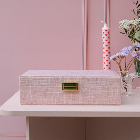 Maison Scarlett Louise Jewelry Box in Pink Linen