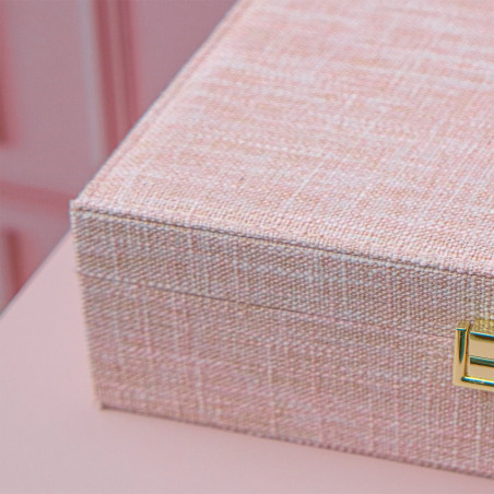 Maison Scarlett Louise Jewelry Box in Pink Linen
