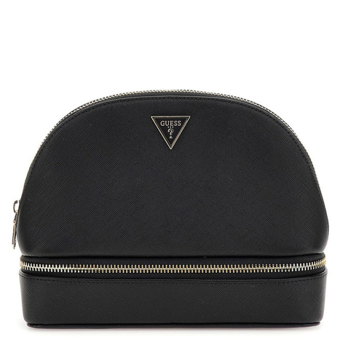Guess Large Dome Toiletry Bag 2 Compartments Black