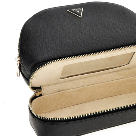 Guess Large Dome Trousse De Toilette 2 Compartiments Black ouvert