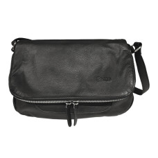 Léa Toni Small Crossbody Bag with Flap Cybèlie Leather Black