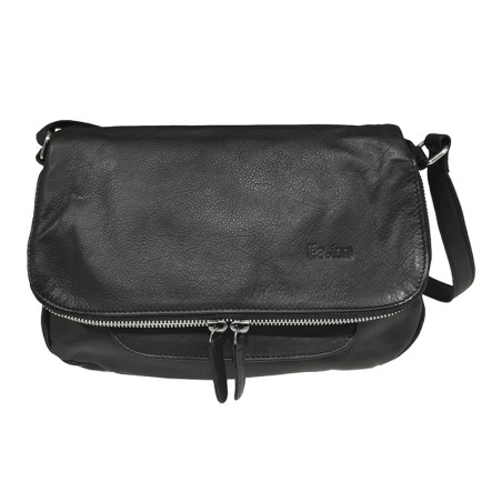 Léa Toni Small Crossbody Bag with Flap Cybèlie Leather Black