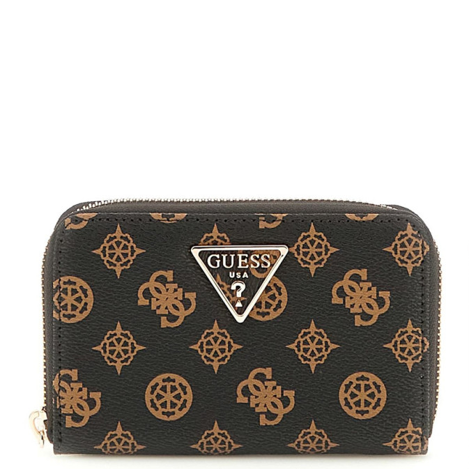 Guess Laurel Medium Zip Mocha Logo Wallet
