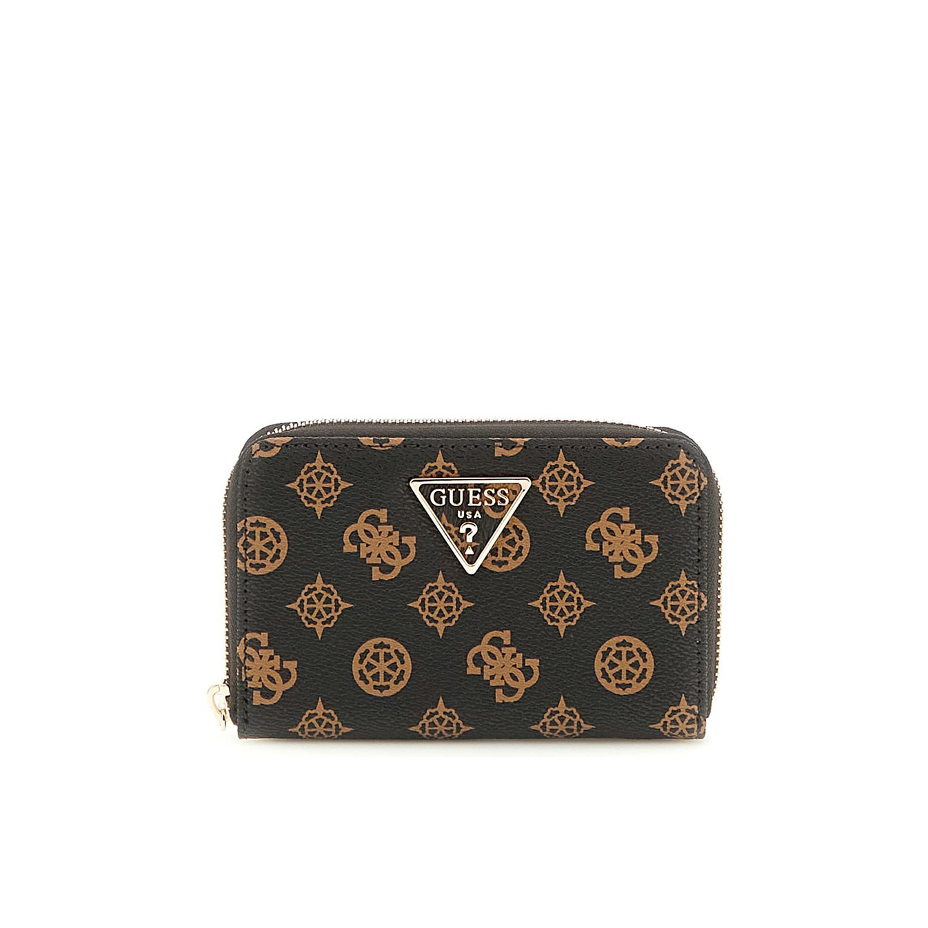 Guess Laurel Medium Zip Mocha Logo Wallet
