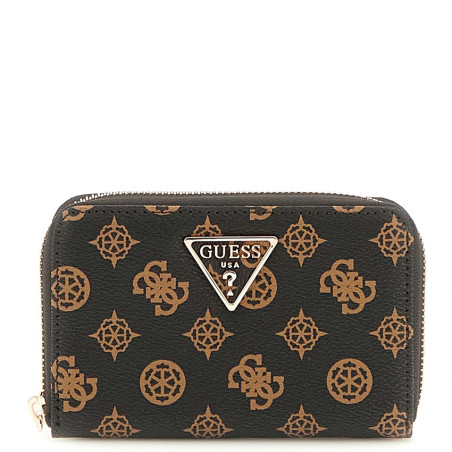 Guess Laurel Portefeuille Medium Zip Mocha Logo