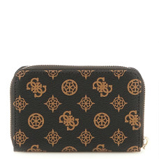 Guess Laurel Medium Zip Mocha Logo Wallet