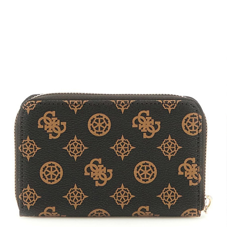 Guess Laurel Medium Zip Mocha Logo Wallet