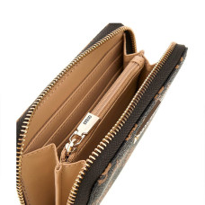Guess Laurel Medium Zip Mocha Logo Wallet