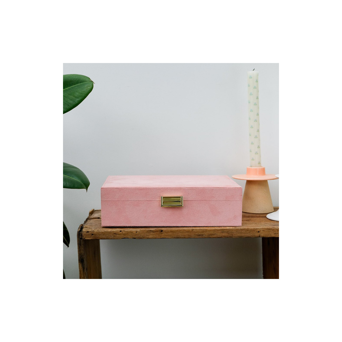 Maison Scarlett Boîte A Bijoux Louise En Velours Rose