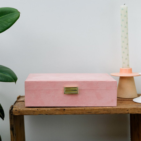 Maison Scarlett Louise Jewelry Box in Pink Velvet