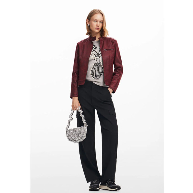 Desigual Quilted Bag S Flossy Silver