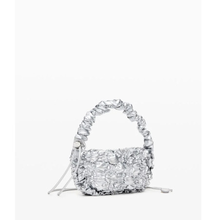 Desigual Quilted Bag S Flossy Silver