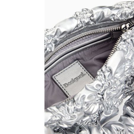 Desigual Quilted Bag S Flossy Silver