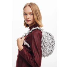 Desigual Quilted Bag S Flossy Silver
