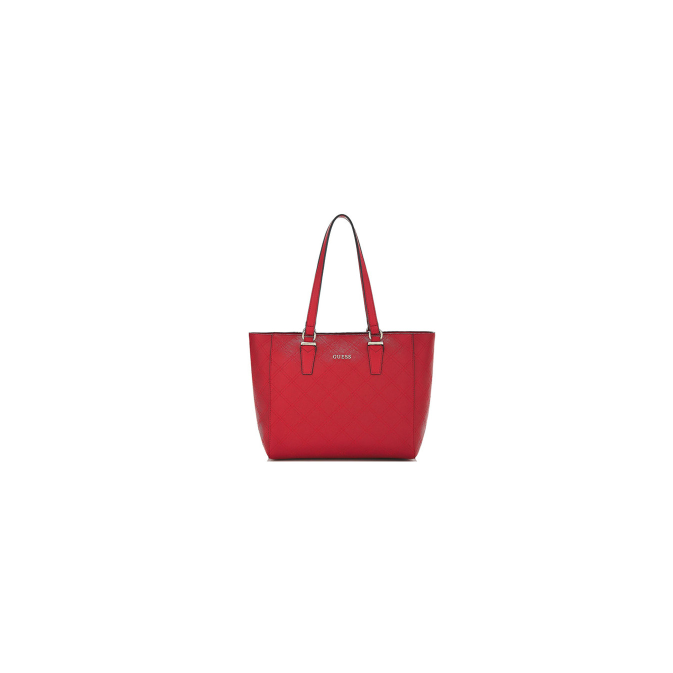 Sac à Main GUESS Tendance En Toile Rouge - Format Sacoche Large, Fermeture Magnétique
