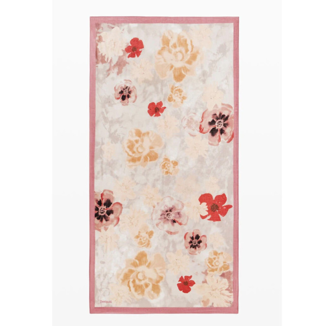 Desigual Floral Scarf Rectangle Granate