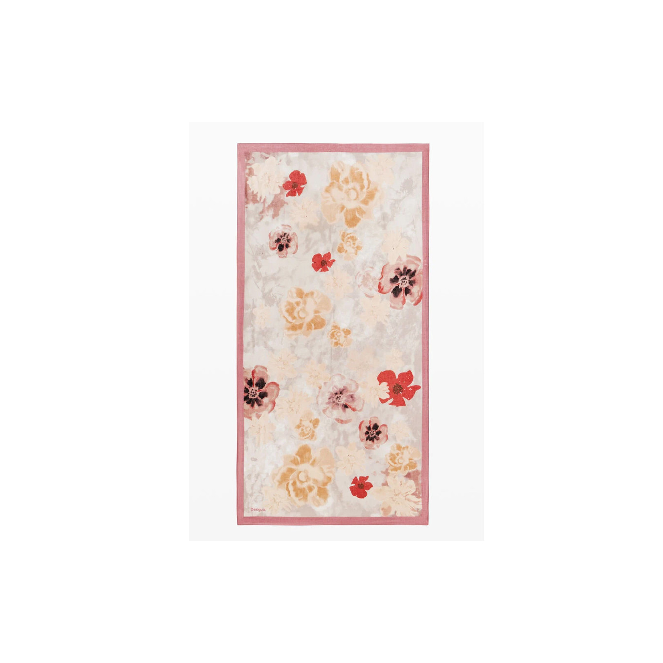 Desigual Floral Scarf Rectangle Granate