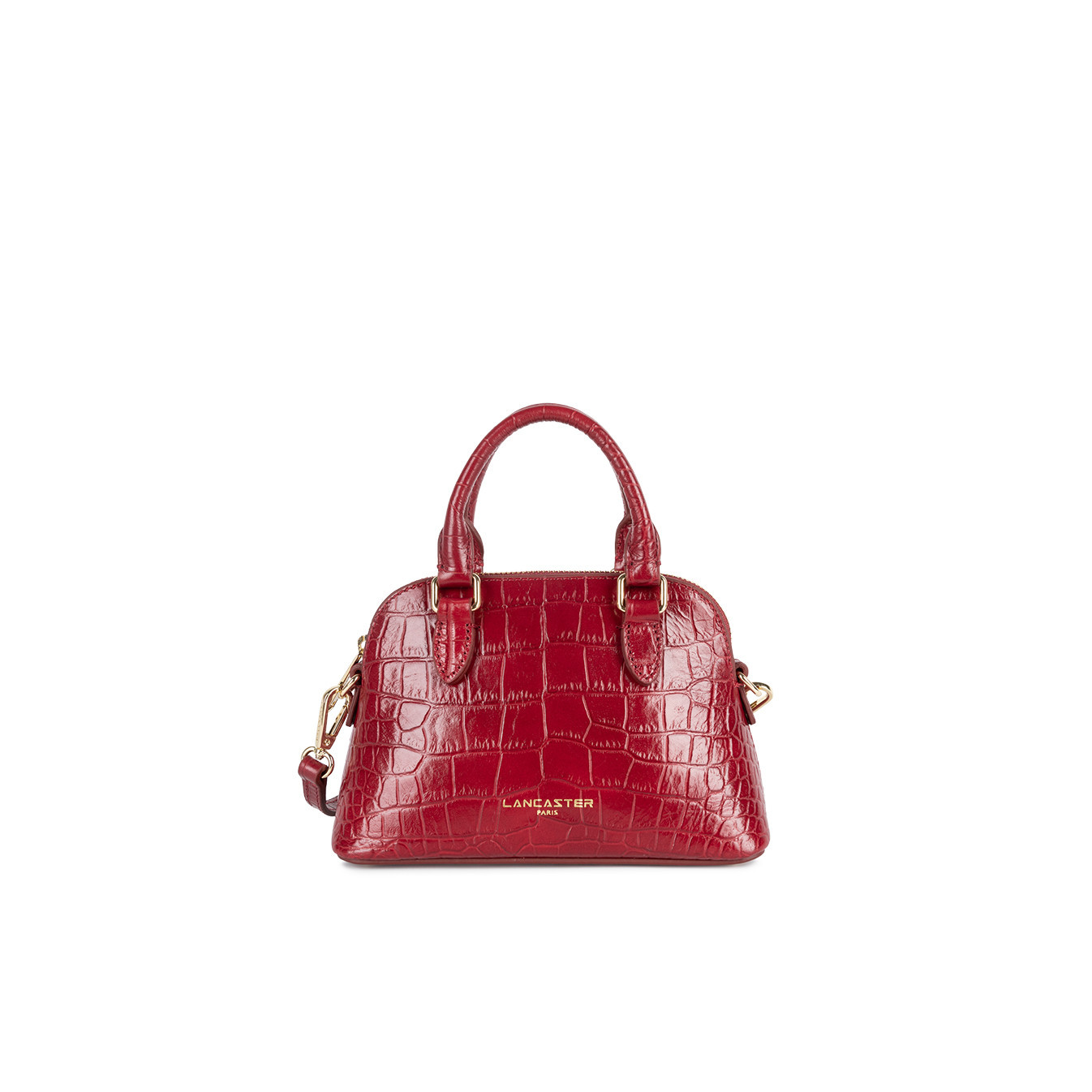 Lancaster Exo Mini Handbag Croco Leather 524-104 Carmine