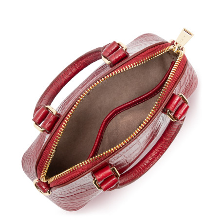 Lancaster Exo Mini Handbag Croco Leather 524-104 Carmine