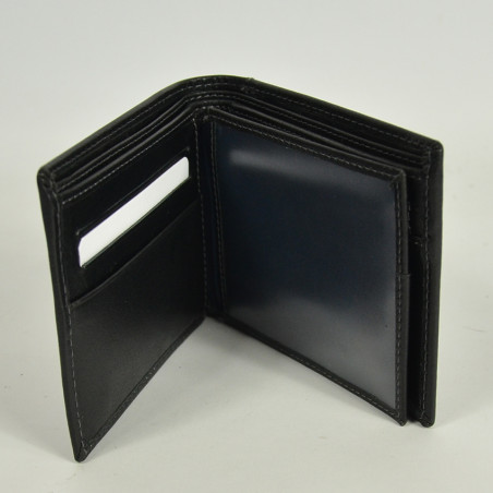 Serge Blanco Marfa Italian 3-Compartment Wallet MAR21044 Black