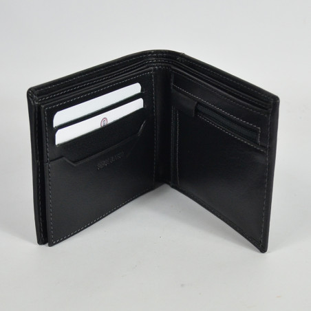 Serge Blanco Marfa Italian 3-Compartment Wallet MAR21044 Black