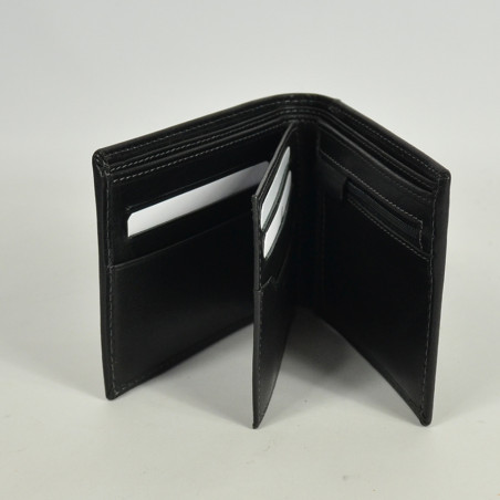 Serge Blanco Marfa Italian 3-Compartment Wallet MAR21044 Black
