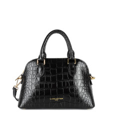Lancaster Exo Mini Handbag Half Moon Croco 524-105 Black