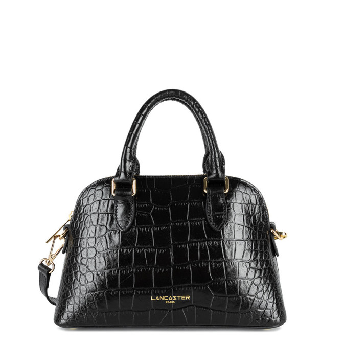 Lancaster Exo Mini Handbag Half Moon Croco 524-105 Black
