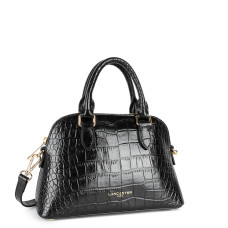 Lancaster Exo Mini Handbag Half Moon Croco 524-105 Black