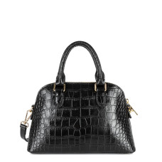 Lancaster Exo Mini Handbag Half Moon Croco 524-105 Black