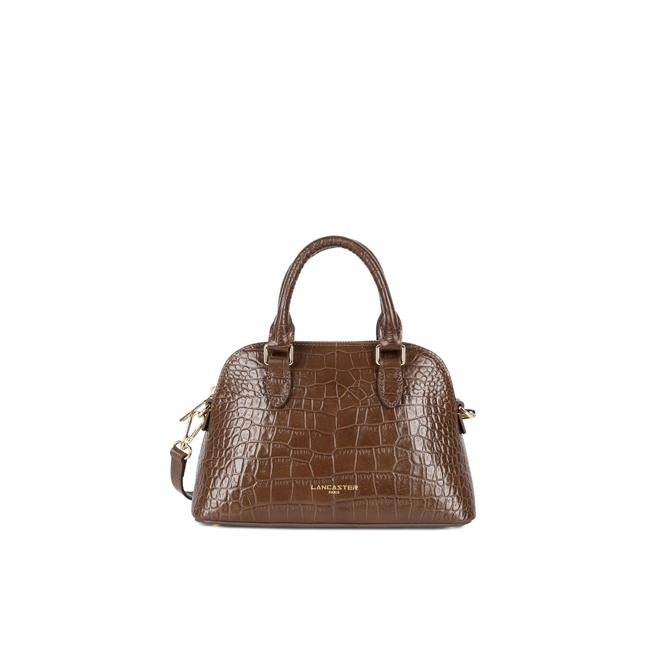 Lancaster Exo Mini Handbag Half Moon Croco 524-105 Mink