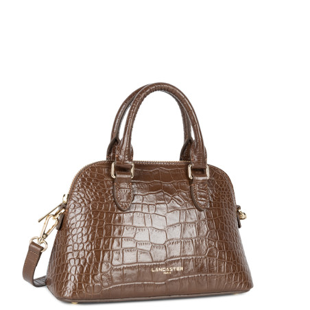 Lancaster Exo Mini Handbag Half Moon Croco 524-105 Mink