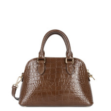 Lancaster Exo Mini Handbag Half Moon Croco 524-105 Mink