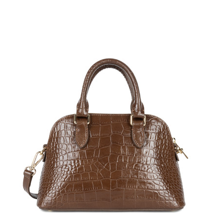 Lancaster Exo Mini Sac à Main Demi Lune Croco 524-105 Vison dos