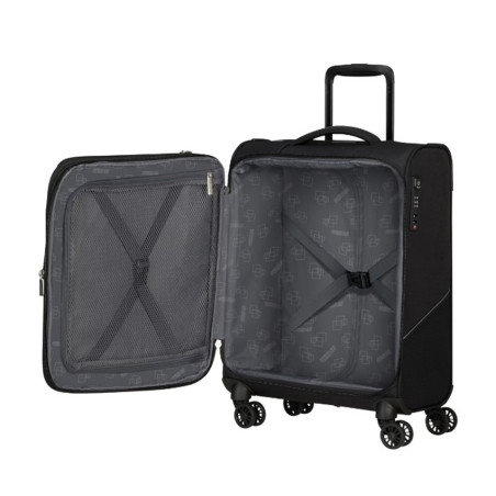 American Tourister SummerRide 55cm Black 4-Wheel Trolley Suitcase