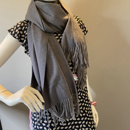Atoll Palm Fringed Solid Scarf Grey