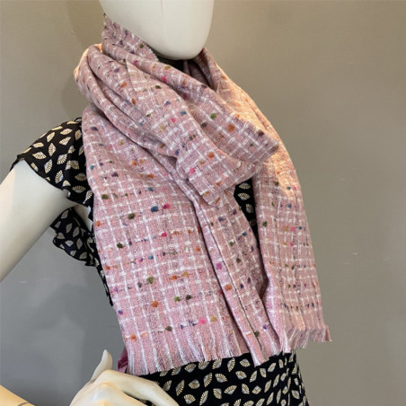 Atoll Palm Woven Scarf Pink