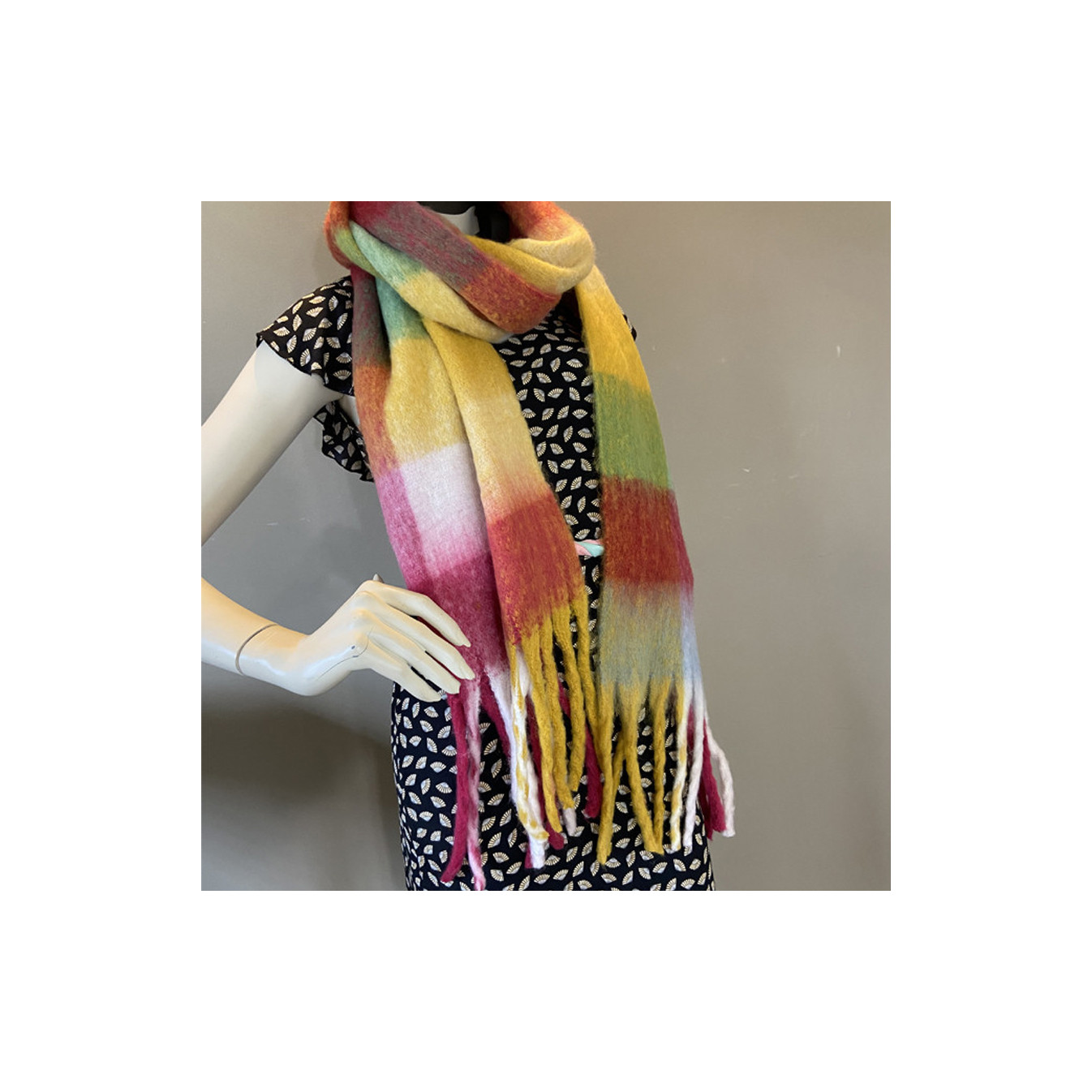 Atoll Palm Thick Scarf Yellow
