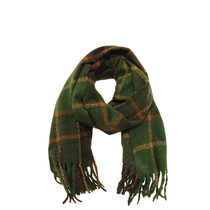 Atoll Palm Squares Party Scarf Unisex Checkered Green